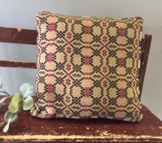 THE PATRIOT KNOT PILLOW BLACK/CRANBERRY/TAN 16X16 AVAIL JUNE 2025